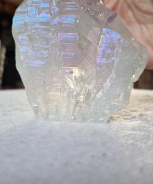 Premium Angel Aura Point 13 Crystal Clear Quartz Tower 547g - H9xW9.5xD7cm - Image 8