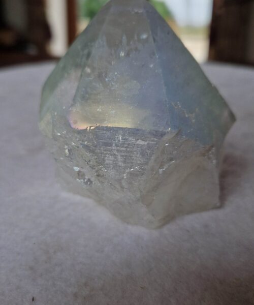 Premium Angel Aura Point 3 Crystal Clear Quartz Tower 317g - H8.5xW8xD5cm