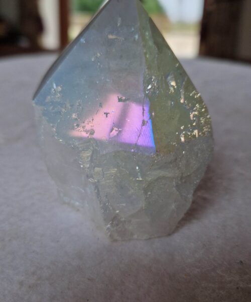 Alternative view of Premium Angel Aura Point 3 Crystal Clear Quartz Tower 317g - H8.5xW8xD5cm