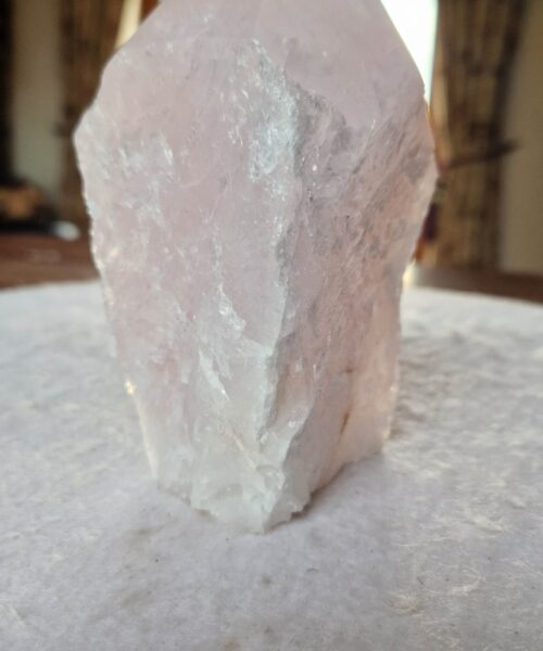 Alternative view of Large Rose Quartz Pink Crystal 2 Quartz Tower Points Polished Tip Gemstones Natural 991g H13.5xW8xD5.5cm