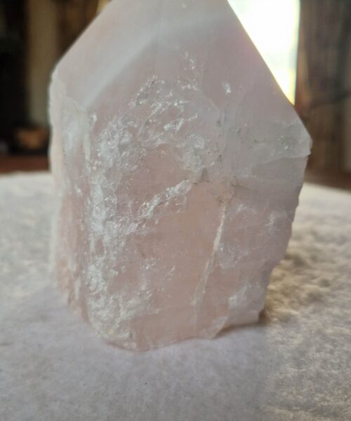 Large Rose Quartz Pink Crystal 3 Quartz Tower Points Polished Tip Gemstones Natural 1.167g H12xW9xD8cm - Image 3