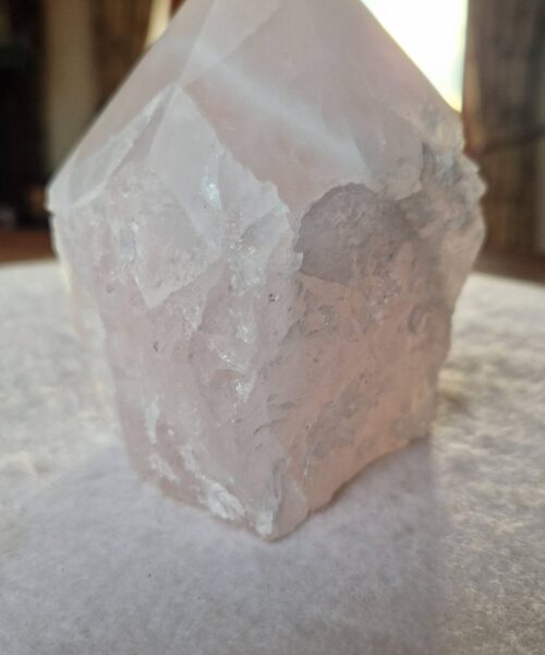 Large Rose Quartz Pink Crystal 3 Quartz Tower Points Polished Tip Gemstones Natural 1.167g H12xW9xD8cm - Image 5