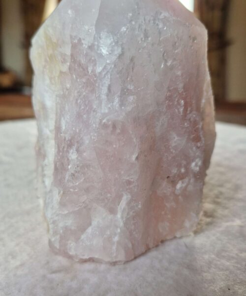 Large Rose Quartz Pink Crystal 7 Quartz Tower Points Polished Tip Gemstones Natural 807g H12xW8.5xD6.5cm