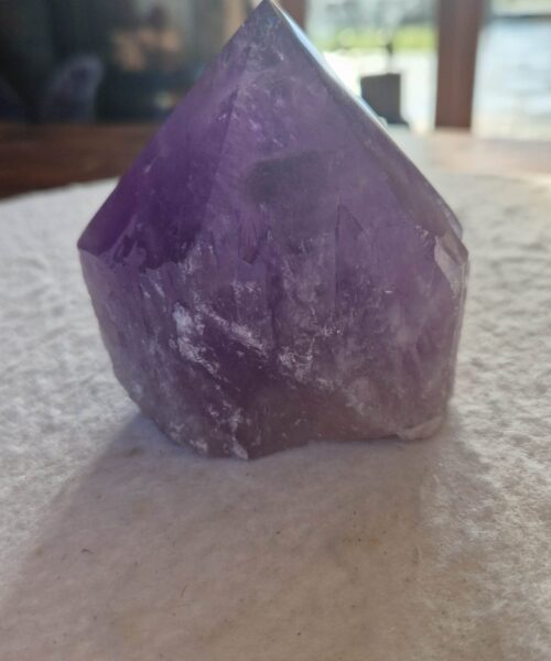 Alternative view of Large Premium Amethyst Quartz Purple 27 Crystal Quartz Point Tower 518g H8.5xW7.5xD6cm