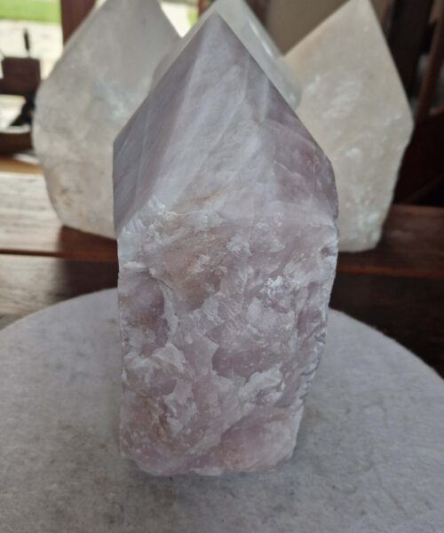 Alternative view of HUGE Extra Large Tall Point 26 Premium Rose Quartz Pink Crystal Quartz 5665g H26xW14xD11cm