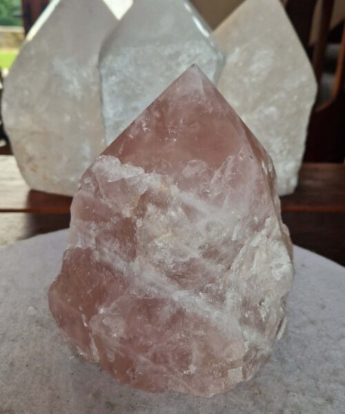 HUGE Extra Large Tall Point 27 Premium Rose Quartz Pink Crystal Quartz 4735g H18xW15xD14cm