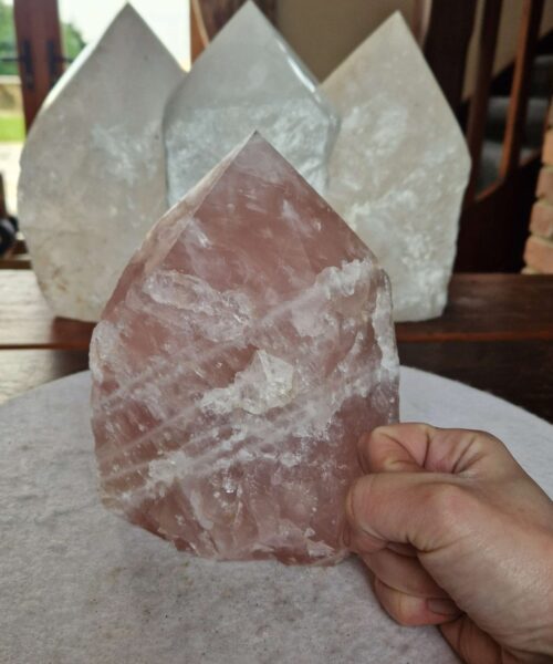 HUGE Extra Large Tall Point 27 Premium Rose Quartz Pink Crystal Quartz 4735g H18xW15xD14cm - Image 9