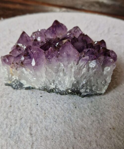 Alternative view of Large Premium High Grade Amethyst Raw Druzy Cluster Piece 107 - 648g H5.5xW11xD10cm