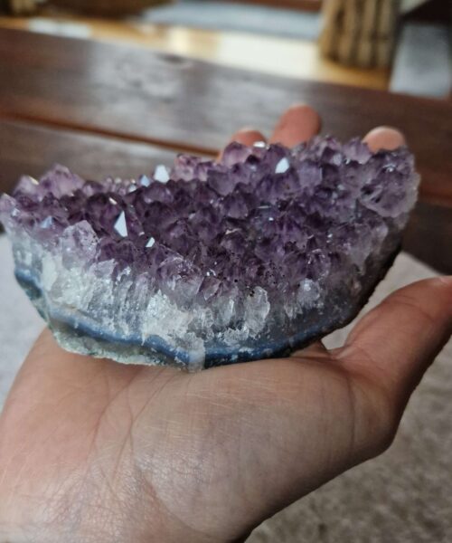 Premium High Grade Amethyst Druzy Cluster Piece 73 - 441g H4xW12.5xW7.5cm - Image 8