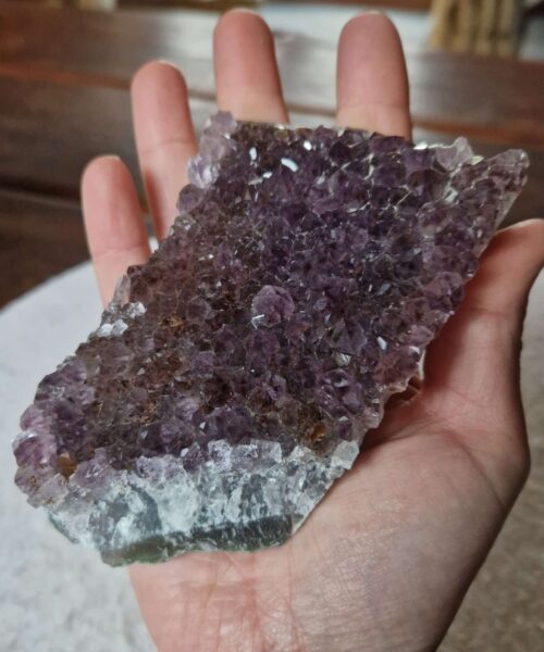 Premium High Grade Amethyst Druzy Cluster Piece 74 - 433g H3.5xW13xD7.5cm - Image 7