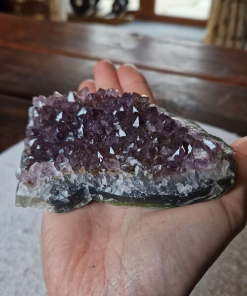 Premium High Grade Amethyst Druzy Cluster Piece 74 - 433g H3.5xW13xD7.5cm - Image 9