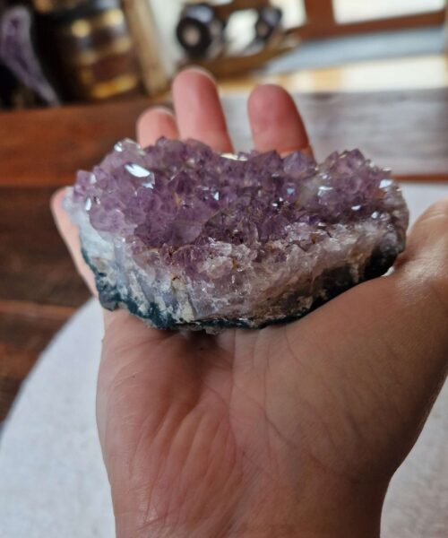Premium High Grade Amethyst Druzy Cluster Piece 81 - 301g H3.5xW10xD7.5cm - Image 9