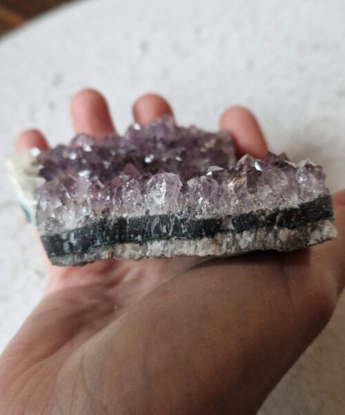 Premium High Grade Amethyst Druzy Cluster Piece 97 - 295g H3.5xW9xD9cm - Image 9
