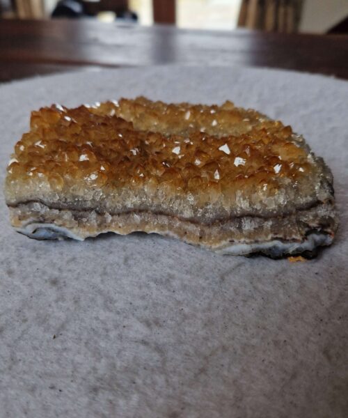 Large Premium High Grade Citrine Raw Druzy Cluster Piece 34 - 606g H3.5xW12.5xD12.5cm - Image 3