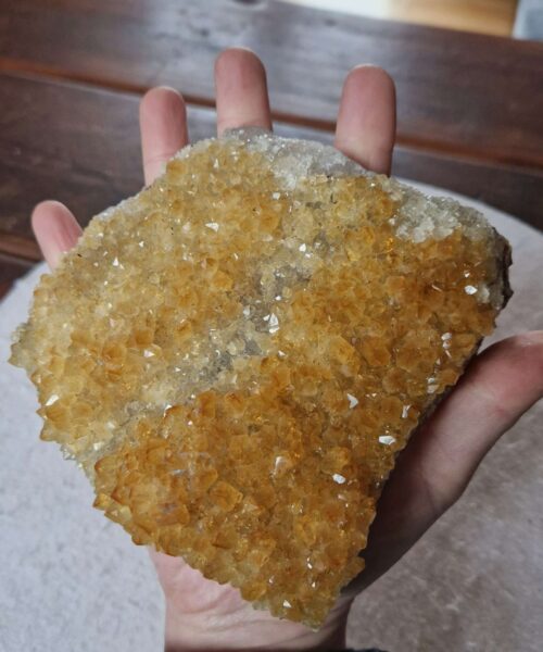 Large Premium High Grade Citrine Raw Druzy Cluster Piece 34 - 606g H3.5xW12.5xD12.5cm - Image 8