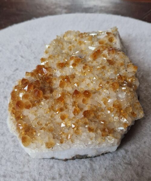 Large Premium High Grade Citrine Raw Druzy Cluster Piece 38 - 1.148g H4xW16xD13cm
