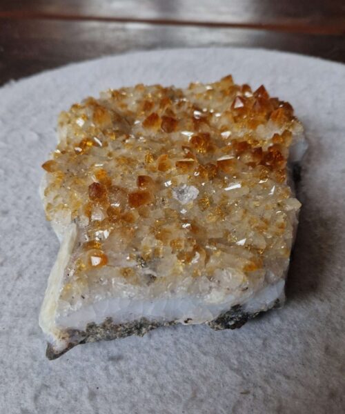 Large Premium High Grade Citrine Raw Druzy Cluster Piece 38 - 1.148g H4xW16xD13cm - Image 6