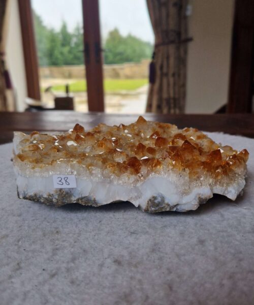 Large Premium High Grade Citrine Raw Druzy Cluster Piece 38 - 1.148g H4xW16xD13cm - Image 7