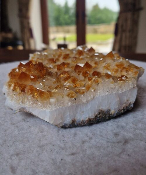 Large Premium High Grade Citrine Raw Druzy Cluster Piece 38 - 1.148g H4xW16xD13cm - Image 9