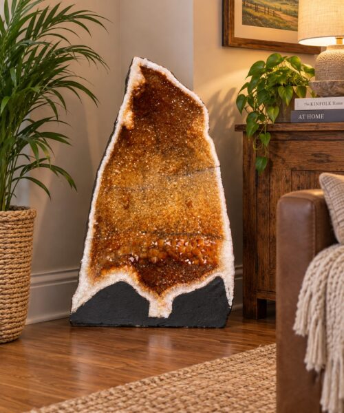 Tall Citrine Geode 279 Crystal Cluster Druzy Premium Grade 42.35kg H59xW48xD28cm