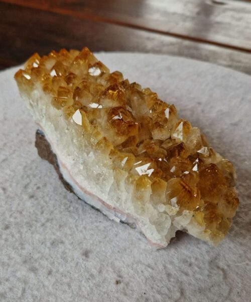 Alternative view of Large Premium High Grade Citrine Raw Druzy Cluster Piece 51 - 1.161g H7xW19xD7cm