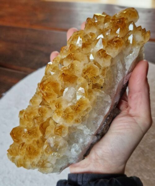 Large Premium High Grade Citrine Raw Druzy Cluster Piece 51 - 1.161g H7xW19xD7cm - Image 7