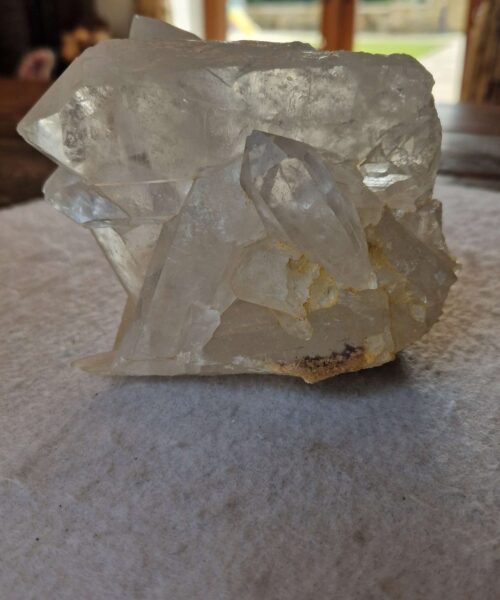 Alternative view of Large Premium Rare Clear White Rock Crystal Cluster 32 - 1.063g H9.5xW10.5xD9cm