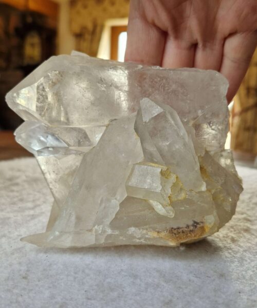 Large Premium Rare Clear White Rock Crystal Cluster 32 - 1.063g H9.5xW10.5xD9cm