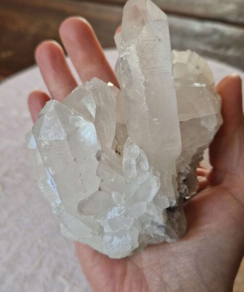 Large Premium Rare Clear White Rock Crystal Cluster 34 - 526g H8xW10xD8.5cm - Image 8
