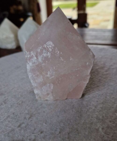 Alternative view of Large Rose Quartz Pink Crystal 12 Quartz Tower Points Polished Tip Gemstones Natural 1.143g H115xW8xD8cm