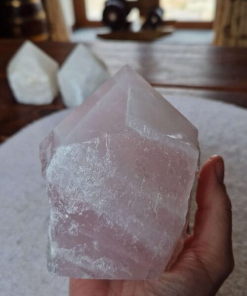 Large Rose Quartz Pink Crystal 15 Quartz Tower Points Polished Tip Gemstones Natural 1.106g H11xW8xD7.5cm - Image 9