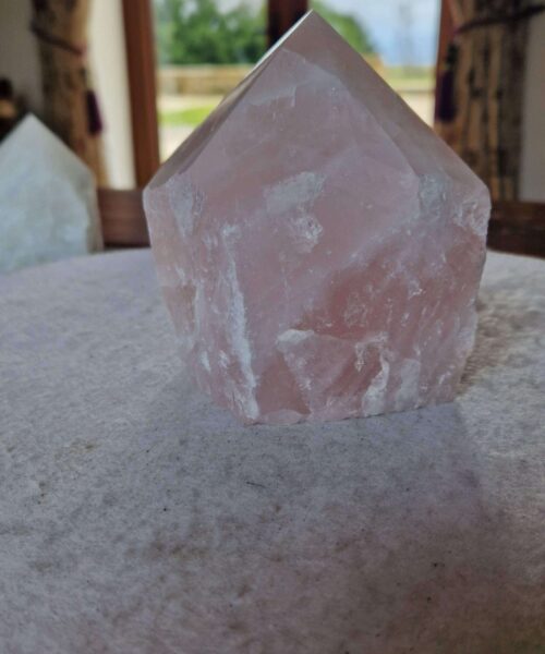 Alternative view of Large Rose Quartz Pink Crystal 18 Quartz Tower Points Polished Tip Gemstones Natural 1.079g H10xW8.5xD8cm
