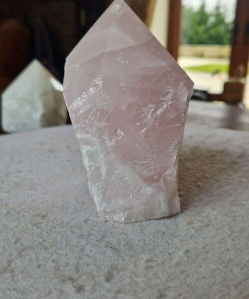 Alternative view of Large Rose Quartz Pink Crystal 22 Quartz Tower Points Polished Tip Gemstones Natural 1.118g H12xW8xD7.5cm