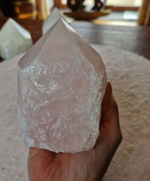 Large Rose Quartz Pink Crystal 26 Quartz Tower Points Polished Tip Gemstones Natural 1.205g H12xW8.5xD8cm - Image 9