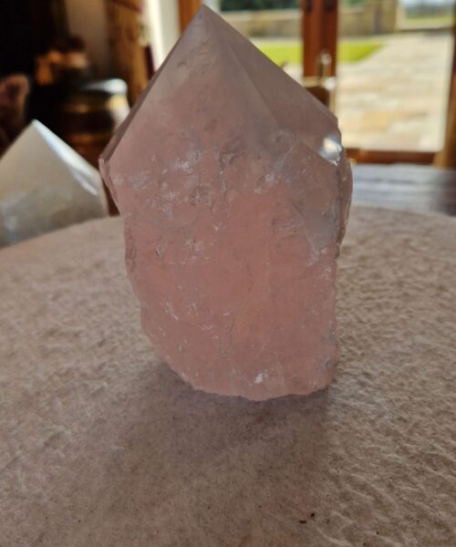 Alternative view of Large Rose Quartz Pink Crystal 28 Quartz Tower Points Polished Tip Gemstones Natural 1.149g H13xW8.5xD7cm