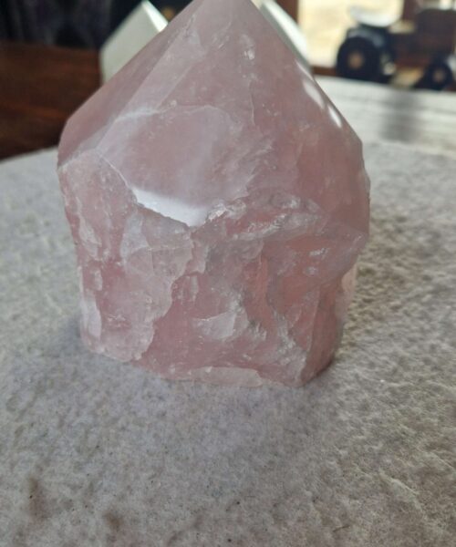 Alternative view of Large Rose Quartz Pink Crystal 39 Quartz Tower Points Polished Tip Gemstones Natural 1.145g H11xW9xD8.5cm