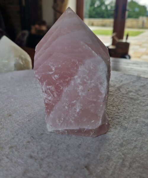 Alternative view of Large Rose Quartz Pink Crystal 40 Quartz Tower Points Polished Tip Gemstones Natural 1.057g H11xW8xD7cm