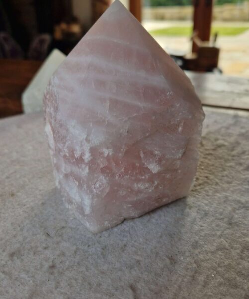 Alternative view of Large Rose Quartz Pink Crystal 44 Quartz Tower Points Polished Tip Gemstones Natural 1.216g H11.5xW8xD8cm