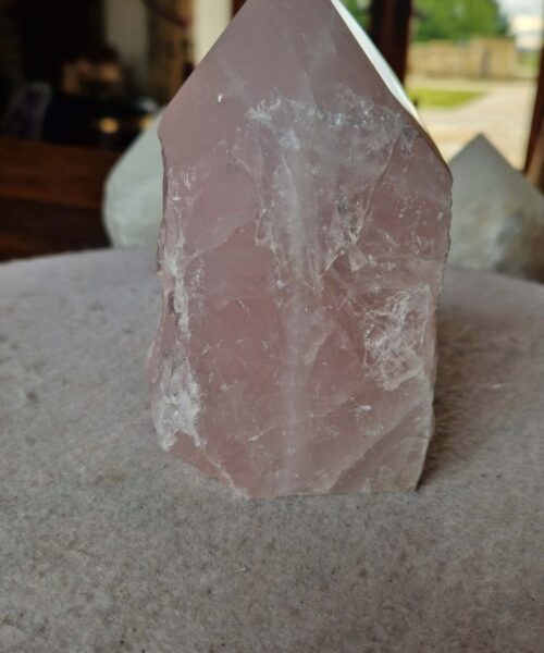Large Rose Quartz Pink Crystal 47 Quartz Tower Points Polished Tip Gemstones Natural 1.013g H13xW8xD6.5cm