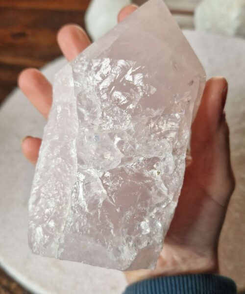 Large Rose Quartz Pink Crystal 47 Quartz Tower Points Polished Tip Gemstones Natural 1.013g H13xW8xD6.5cm - Image 7