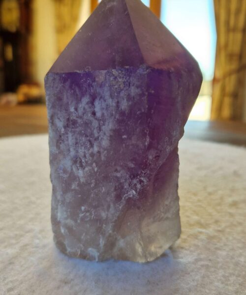 Large Premium Amethyst Quartz Purple 32 Crystal Quartz Point Tower 734g H11.5xW8xD6cm