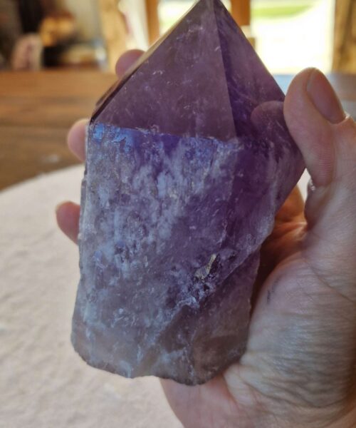 Large Premium Amethyst Quartz Purple 32 Crystal Quartz Point Tower 734g H11.5xW8xD6cm - Image 9