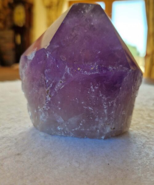 Large Premium Amethyst Quartz Purple 33 Crystal Quartz Point Tower 661g H9xW8.5xD6.5cm