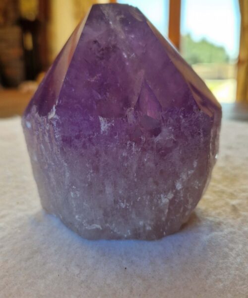 Large Premium Amethyst Quartz Purple 33 Crystal Quartz Point Tower 661g H9xW8.5xD6.5cm - Image 4