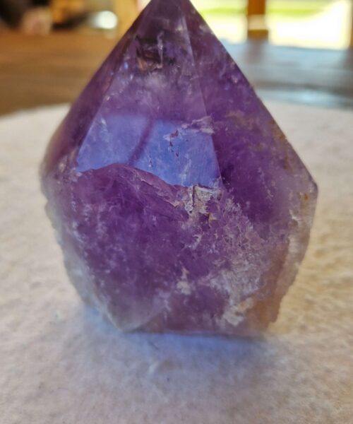 Large Premium Amethyst Quartz Purple 34 Crystal Quartz Point Tower 566g H9xW8xD6cm - Image 6