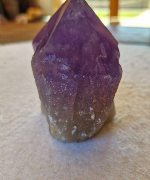 Large Premium Amethyst Quartz Purple 35 Crystal Quartz Point Tower 487g H8xW7.5xD6cm - Image 3