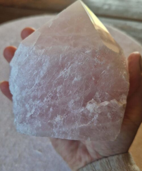 Alternative view of Large Rose Quartz Pink Crystal 52 Quartz Tower Points Polished Tip Gemstones Natural 1.169g H11.5xW8xD8cm