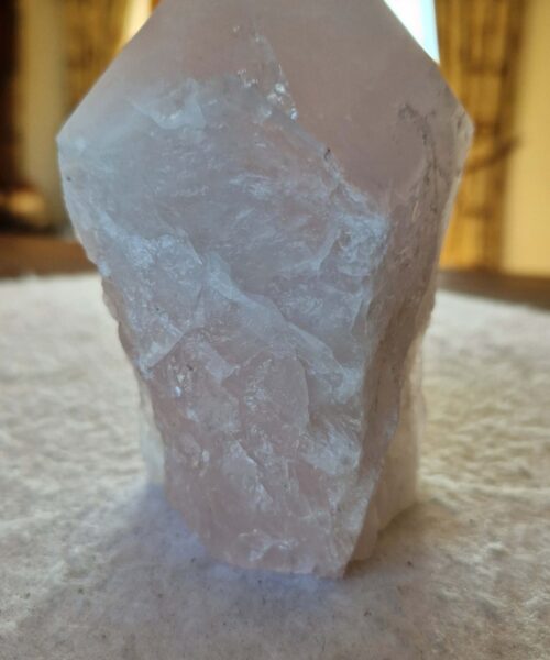Alternative view of Large Rose Quartz Pink Crystal 54 Quartz Tower Points Polished Tip Gemstones Natural 947g H12xW9xD6cm