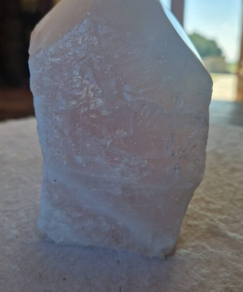Alternative view of Large Rose Quartz Pink Crystal 55 Quartz Tower Points Polished Tip Gemstones Natural 1.215g H13xW8xD6cm