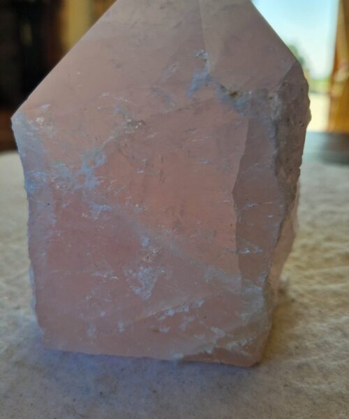 Large Rose Quartz Pink Crystal 56 Quartz Tower Points Polished Tip Gemstones Natural 984g H11xW8xD6cm